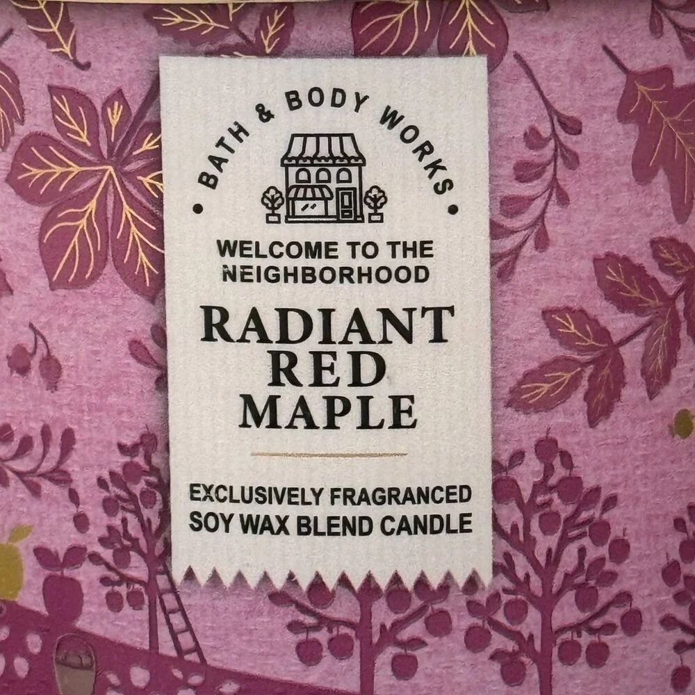 BBW Radiant Red Maple Bath & Body Works 3 Wick Candle
